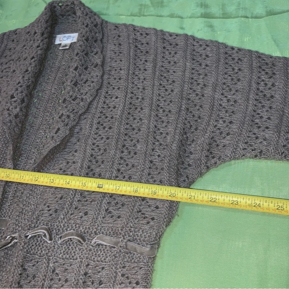 Loft Taupe/Grey-Brown Open Knit Sweater Sz S - Picture 9 of 11